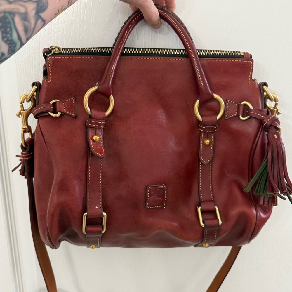 SOLD DONT BUY Dooney & Bourke Burgundy Brown Leather Satchel - Picture 1 of 6